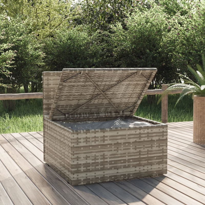vidaXL Garden Middle Sofa with Cushion Grey 57x57x56 cm Poly Rattan