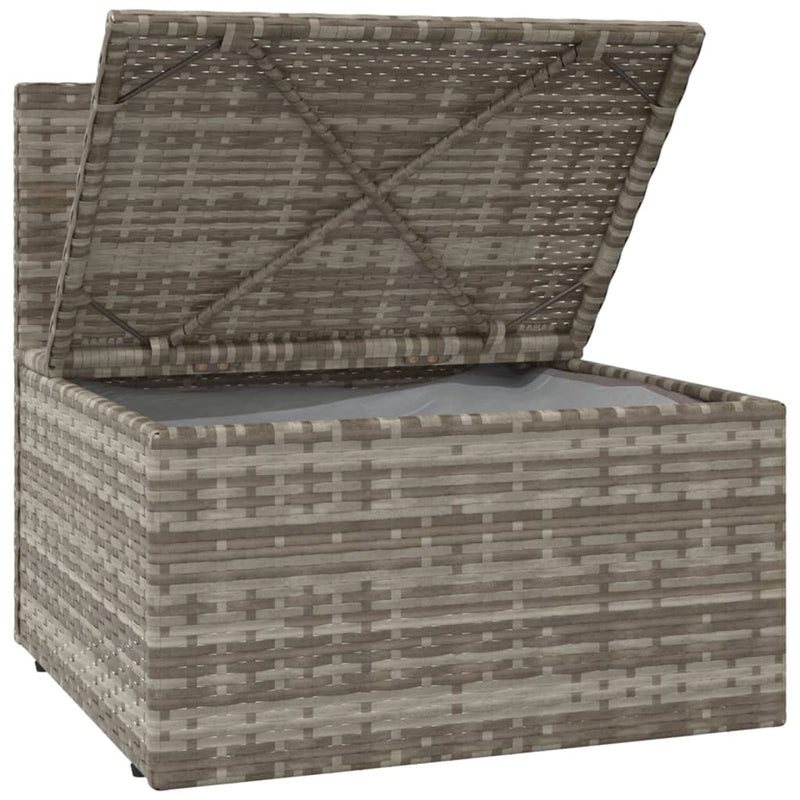 vidaXL Garden Middle Sofa with Cushion Grey 57x57x56 cm Poly Rattan