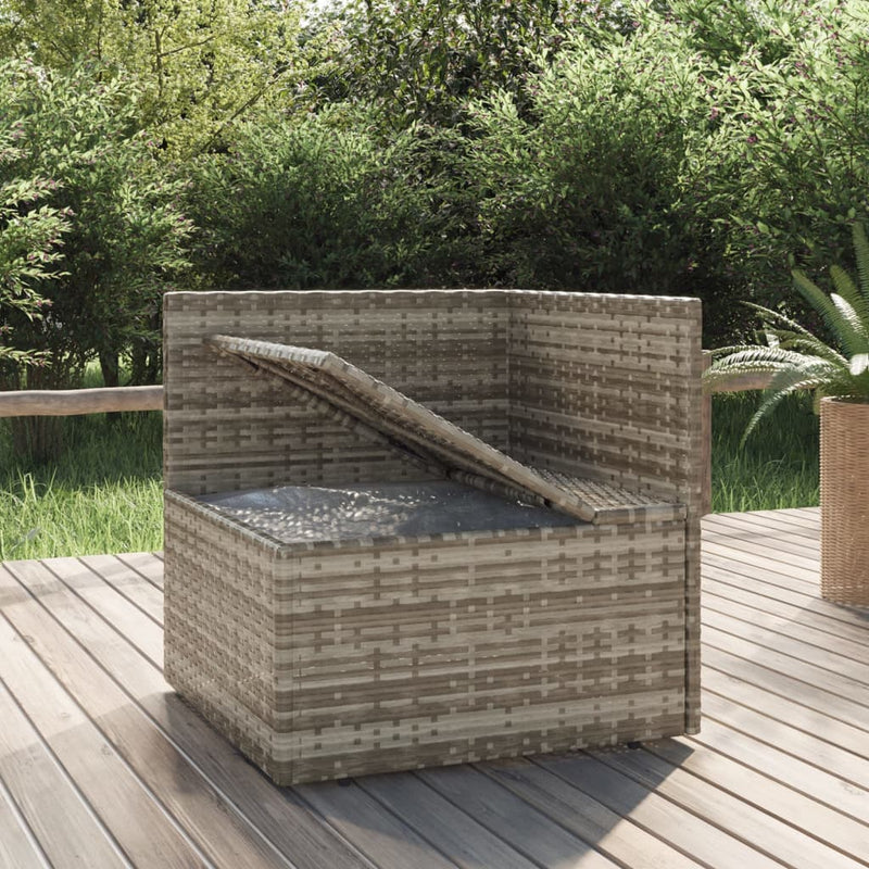 vidaXL Garden Corner Sofa with Cushion Grey 57x57x56 cm Poly Rattan