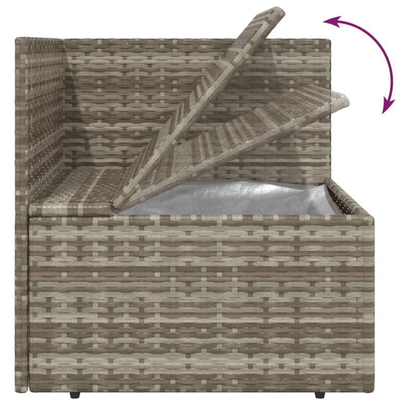vidaXL Garden Corner Sofa with Cushion Grey 57x57x56 cm Poly Rattan