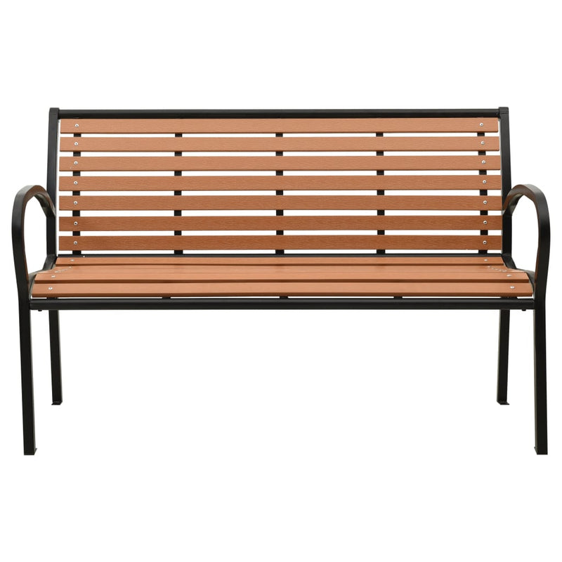 vidaXL Garden Bench Black and Brown 116 cm Steel and WPC