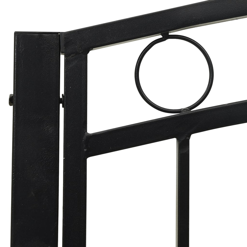 vidaXL Garden Bench with Table Black 120 cm Steel