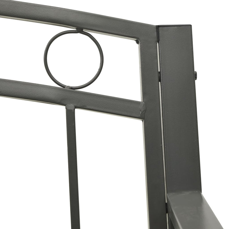 vidaXL Garden Bench with Table Grey 120 cm Steel