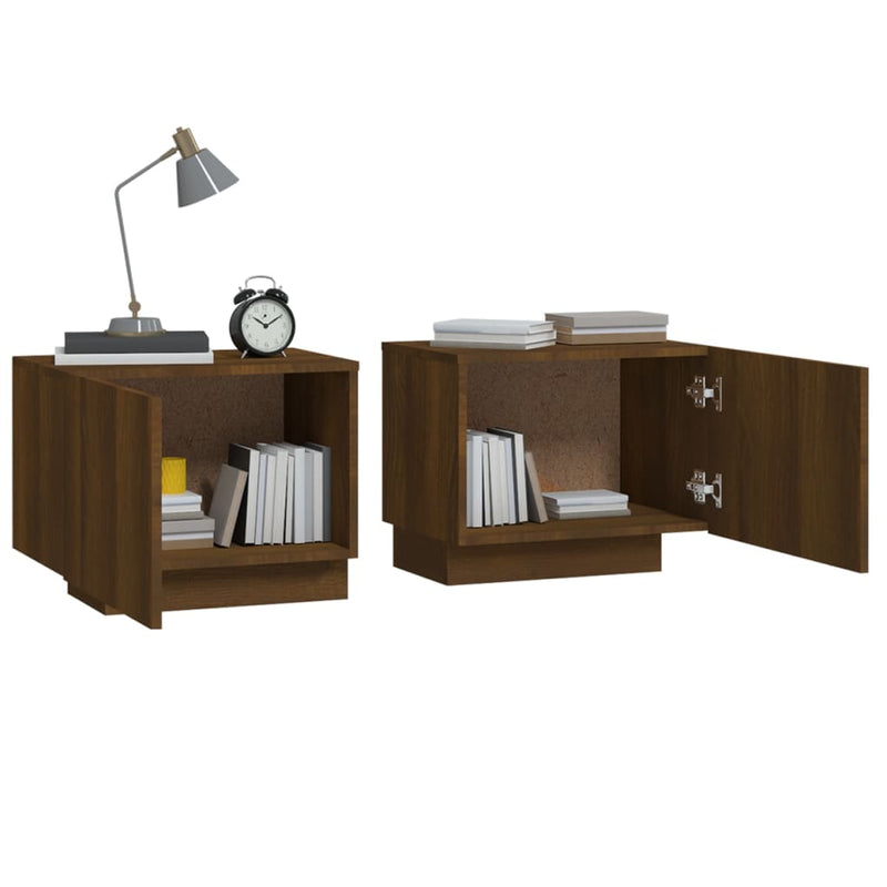 vidaXL Bedside Cabinet Brown Oak 100x35x40 cm Engineered Wood