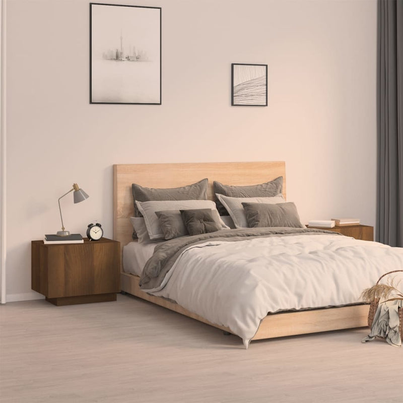 vidaXL Bedside Cabinet Brown Oak 100x35x40 cm Engineered Wood
