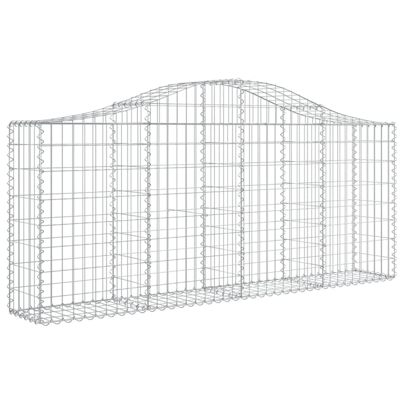 vidaXL Arched Gabion Basket 200x30x80/100 cm Galvanised Iron