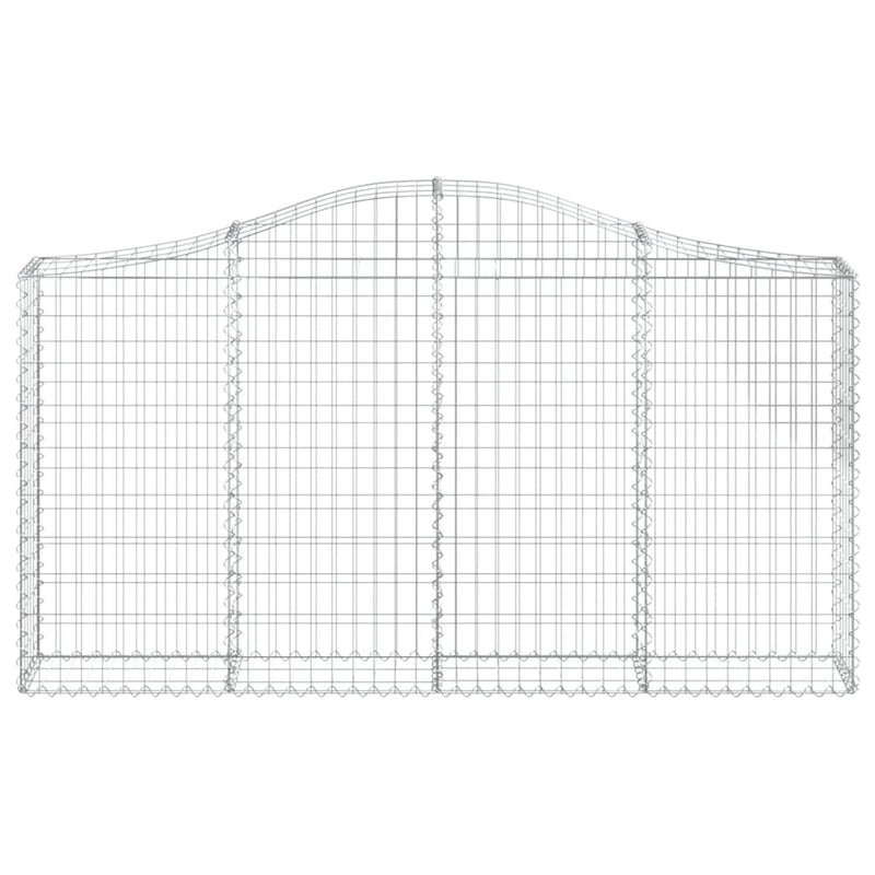 vidaXL Arched Gabion Basket 200x30x100/120 cm Galvanised Iron