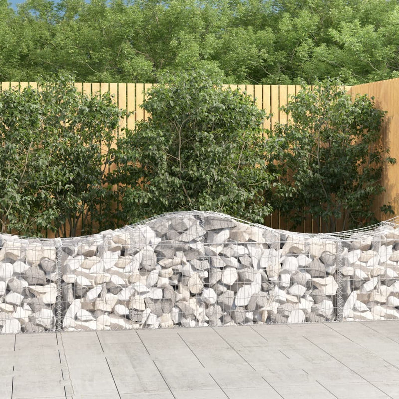 vidaXL Arched Gabion Basket 200x50x60/80 cm Galvanised Iron