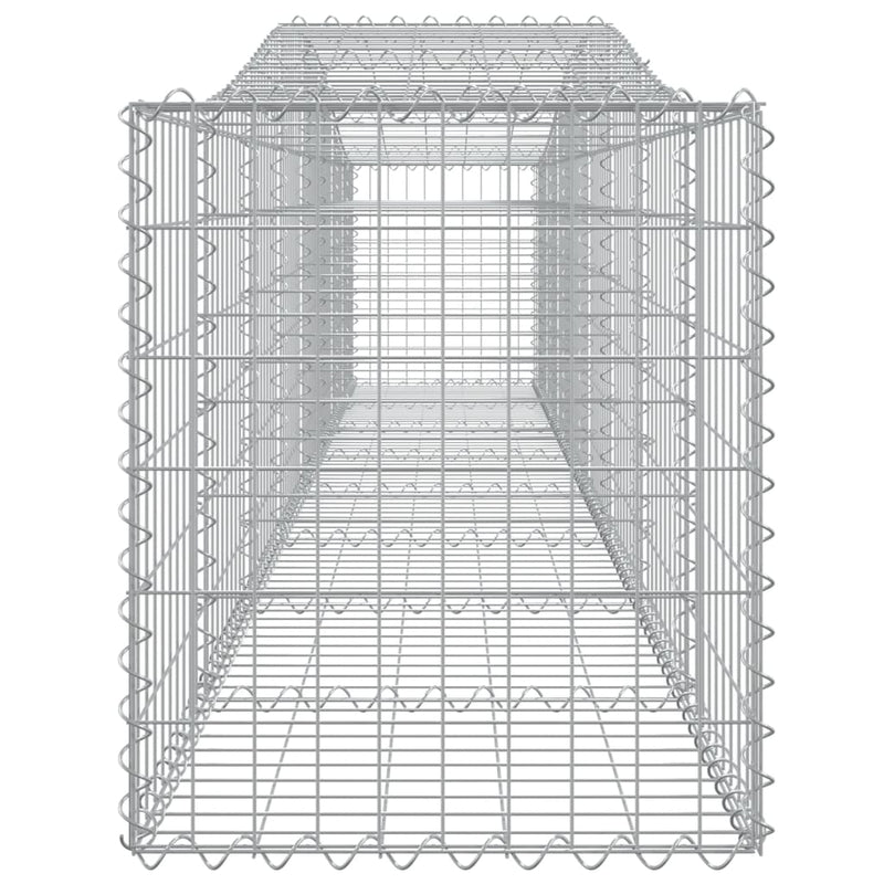 vidaXL Arched Gabion Basket 400x50x60/80 cm Galvanised Iron
