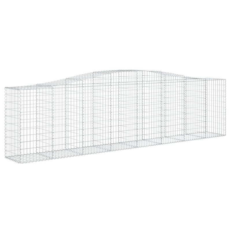 vidaXL Arched Gabion Basket 400x50x100/120 cm Galvanised Iron