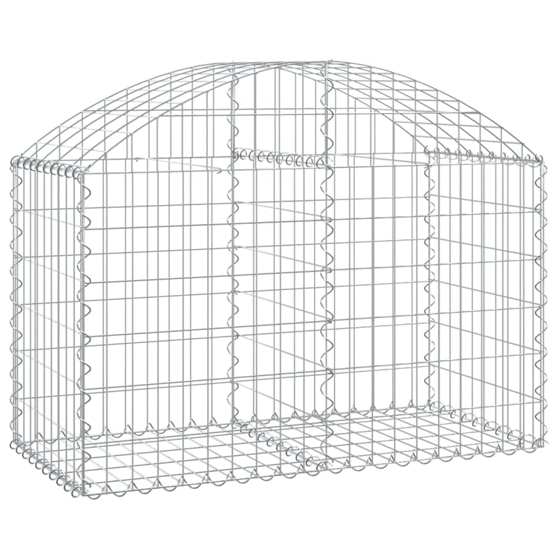 vidaXL Arched Gabion Basket 100x50x60/80 cm Galvanised Iron