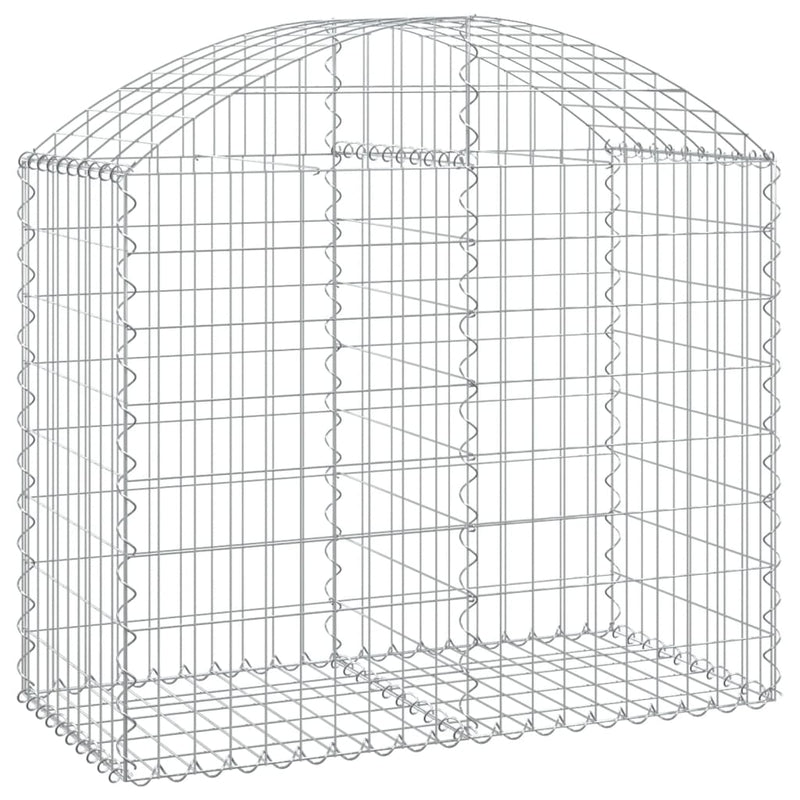 vidaXL Arched Gabion Basket 100x50x80/100 cm Galvanised Iron