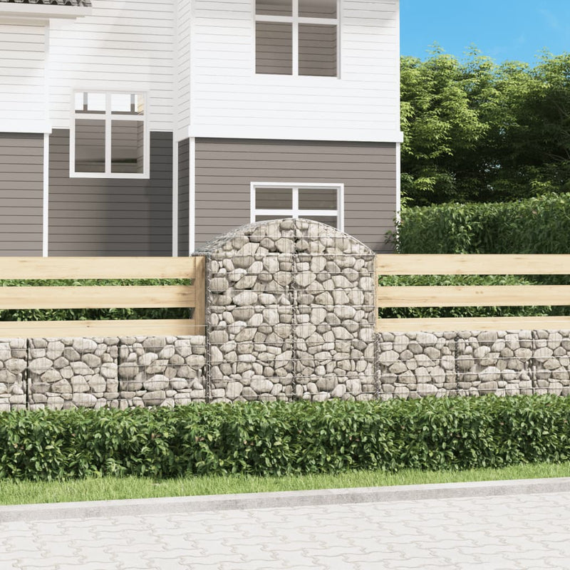 vidaXL Arched Gabion Basket 100x50x120/140 cm Galvanised Iron