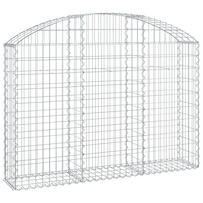 vidaXL Arched Gabion Basket 150x30x100/120 cm Galvanised Iron