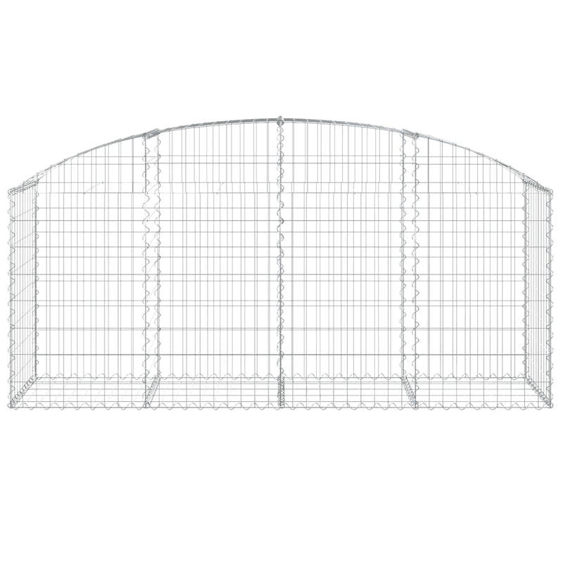 vidaXL Arched Gabion Basket 200x50x80/100 cm Galvanised Iron