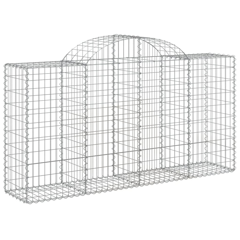 vidaXL Arched Gabion Basket 200x50x100/120 cm Galvanised Iron