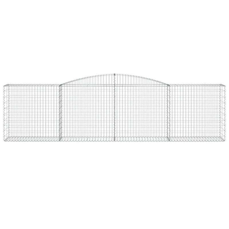 vidaXL Arched Gabion Basket 400x50x100/120 cm Galvanised Iron