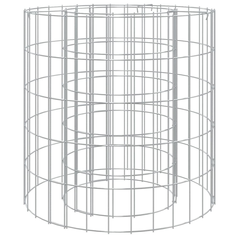 vidaXL Gabion Fire Pit Ø 50 cm Galvanised Iron