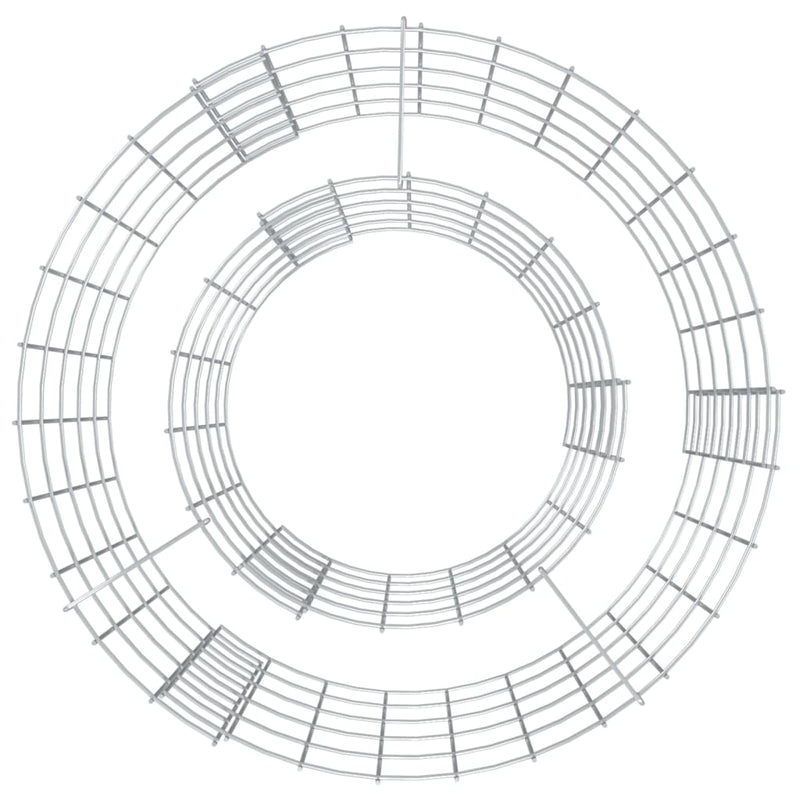 vidaXL Gabion Fire Pit Ø 50 cm Galvanised Iron