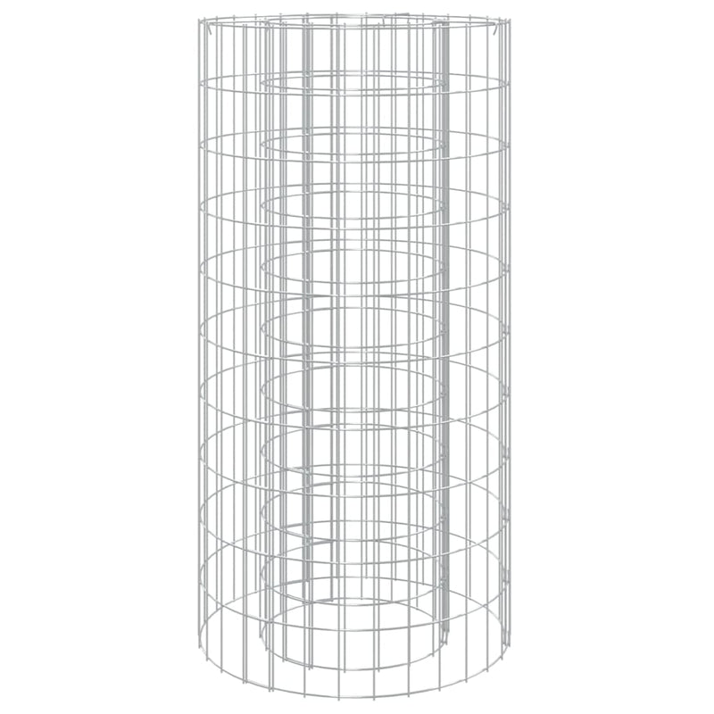 vidaXL Gabion Fire Pit Ø 50 cm Galvanised Iron