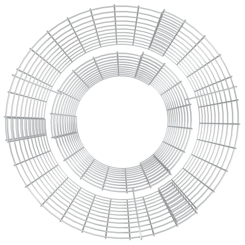 vidaXL Gabion Fire Pit Ø 50 cm Galvanised Iron