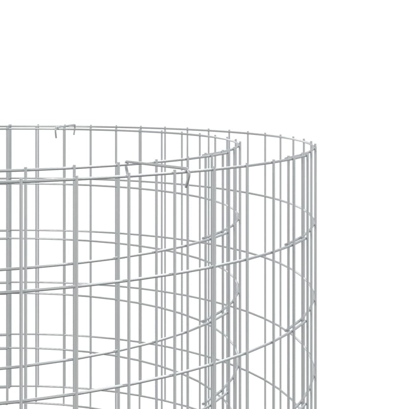 vidaXL Gabion Fire Pit Ø 50 cm Galvanised Iron