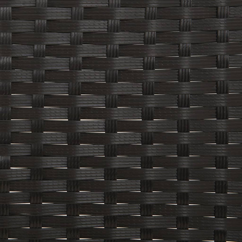 vidaXL 3-Seater Garden Bench with Cushions Black Poly Rattan