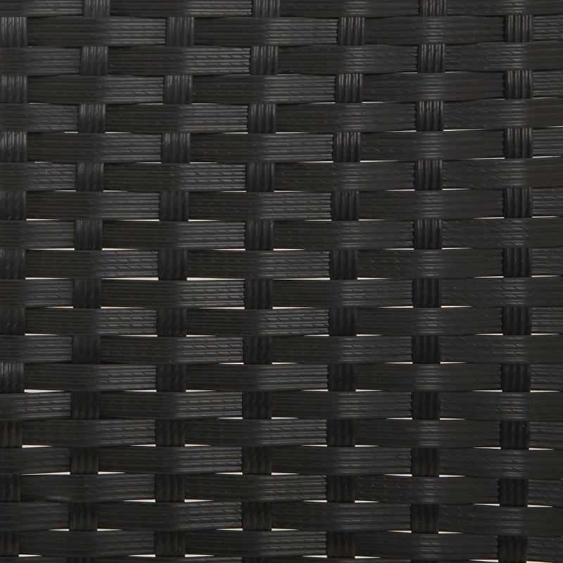 vidaXL 3-Seater Garden Bench with Cushions Black Poly Rattan