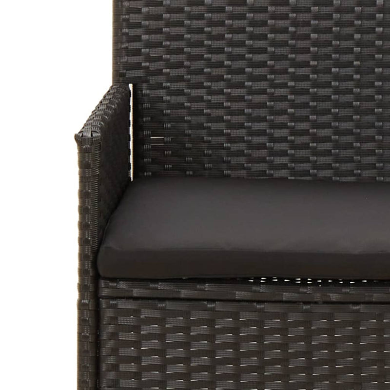 vidaXL 4 Piece Garden Lounge Set with Cushions Black Poly Rattan