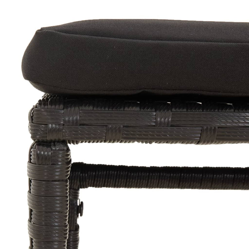 vidaXL 6 Piece Garden Lounge Set with Cushions Black Poly Rattan