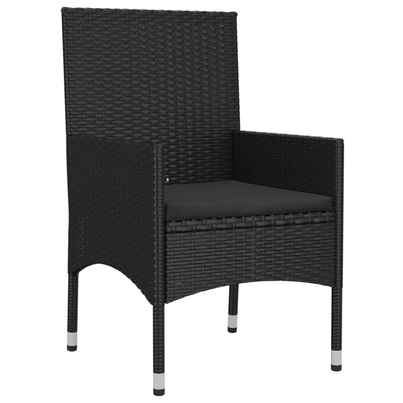 vidaXL 6 Piece Garden Lounge Set with Cushions Black Poly Rattan