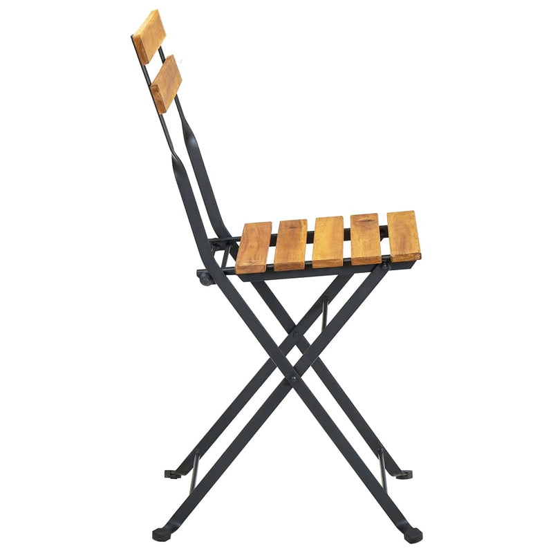 vidaXL Folding Garden Chairs 6 pcs Steel and Solid Wood Acacia