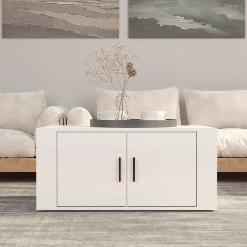 vidaXL Coffee Table High Gloss White 80x50x36 cm Engineered Wood