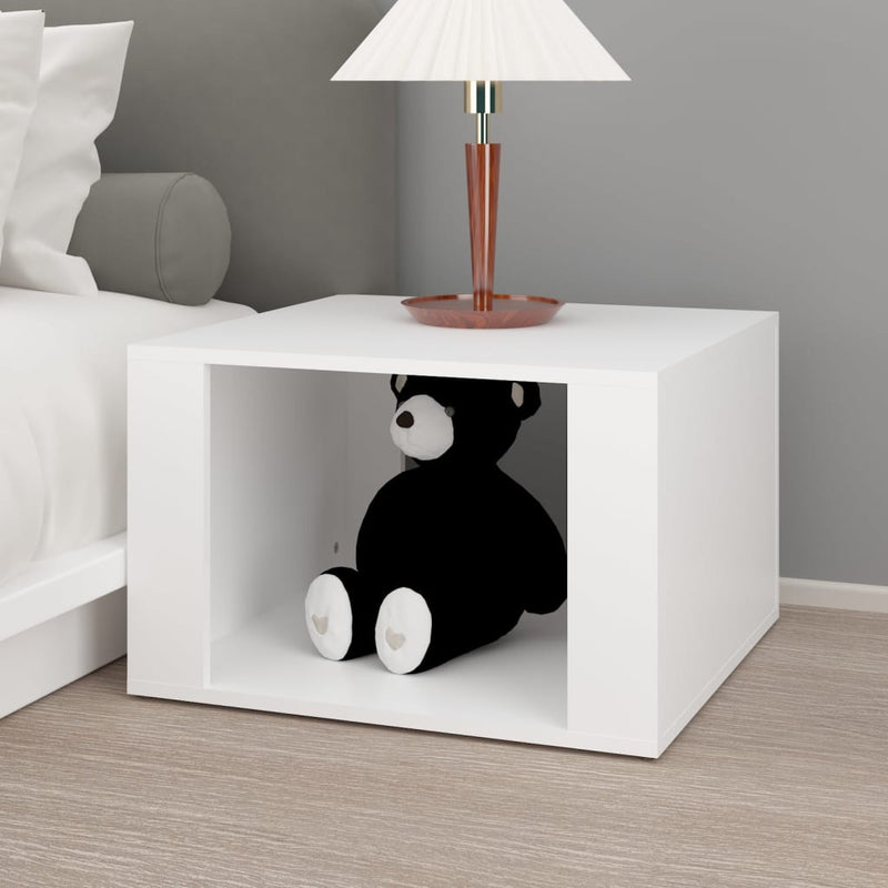 vidaXL Bedside Table White 57x55x36 cm Engineered Wood