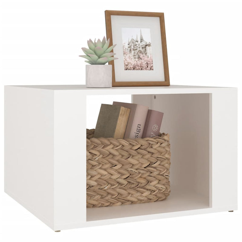 vidaXL Bedside Table White 57x55x36 cm Engineered Wood