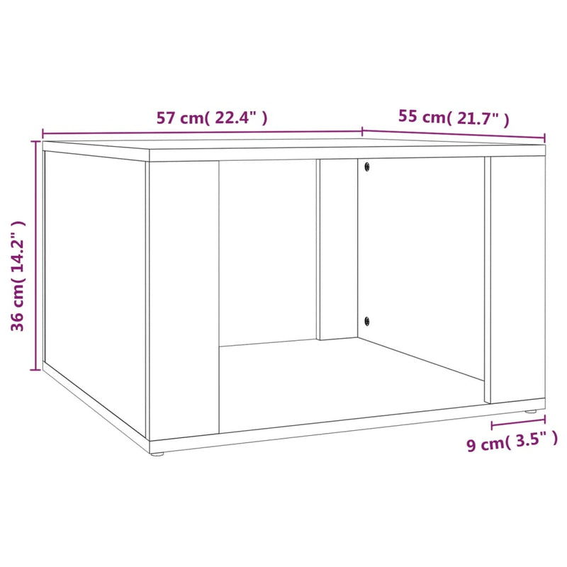 vidaXL Bedside Table White 57x55x36 cm Engineered Wood
