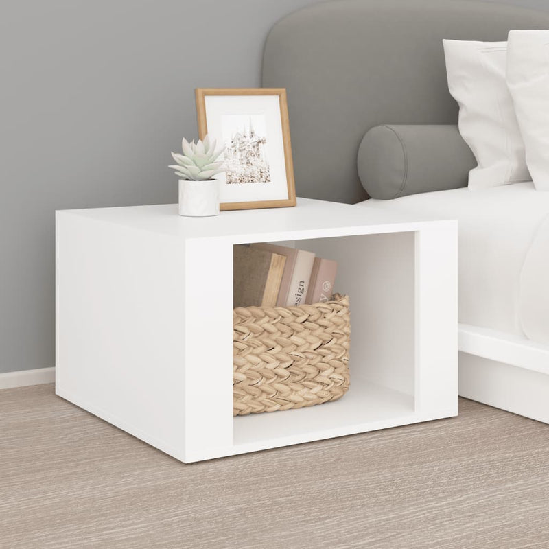 vidaXL Bedside Table White 57x55x36 cm Engineered Wood