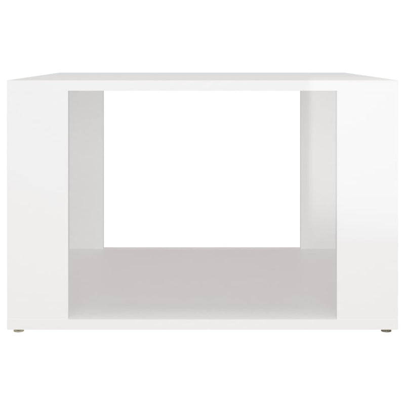 vidaXL Bedside Table High Gloss White 57x55x36 cm Engineered Wood