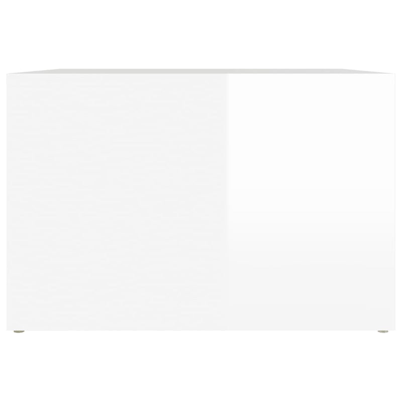 vidaXL Bedside Table High Gloss White 57x55x36 cm Engineered Wood