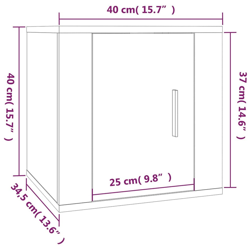 vidaXL Wall Mounted TV Cabinet White 40x34.5x40 cm