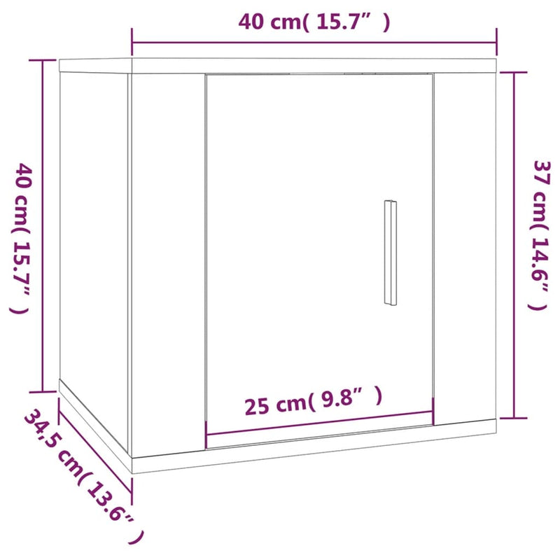vidaXL Wall Mounted TV Cabinet High Gloss White 40x34.5x40 cm