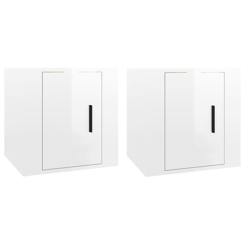 vidaXL Wall Mounted TV Cabinets 2 pcs High Gloss White 40x34.5x40 cm