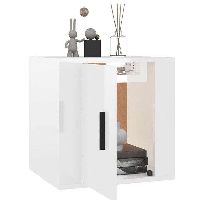 vidaXL Wall Mounted TV Cabinets 2 pcs High Gloss White 40x34.5x40 cm