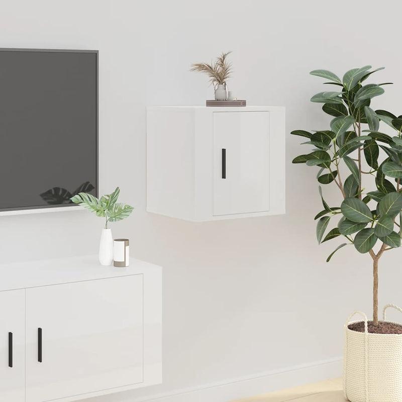 vidaXL Wall Mounted TV Cabinets 2 pcs High Gloss White 40x34.5x40 cm