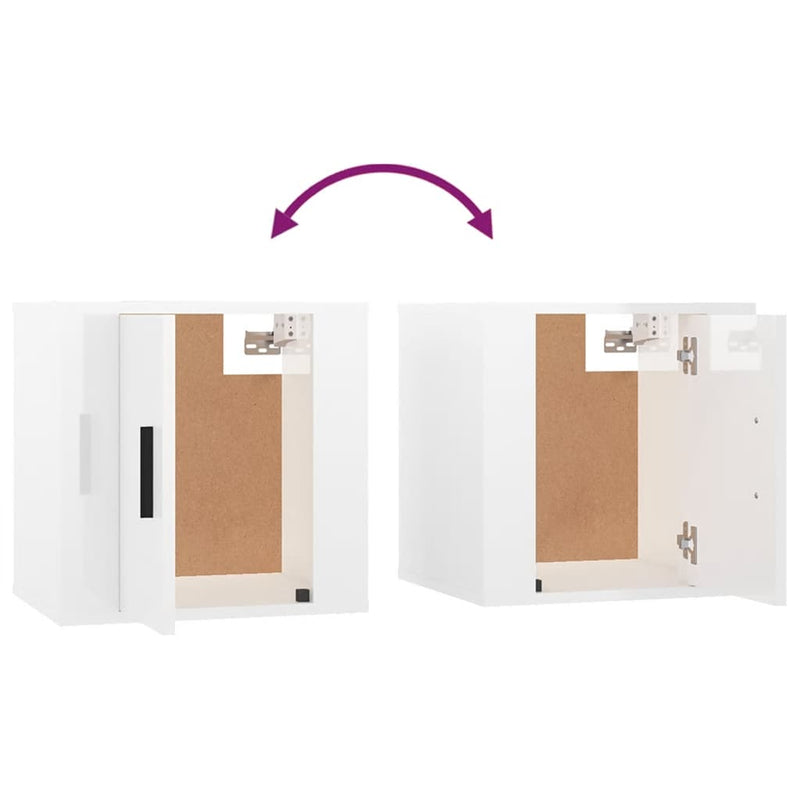 vidaXL Wall Mounted TV Cabinets 2 pcs High Gloss White 40x34.5x40 cm