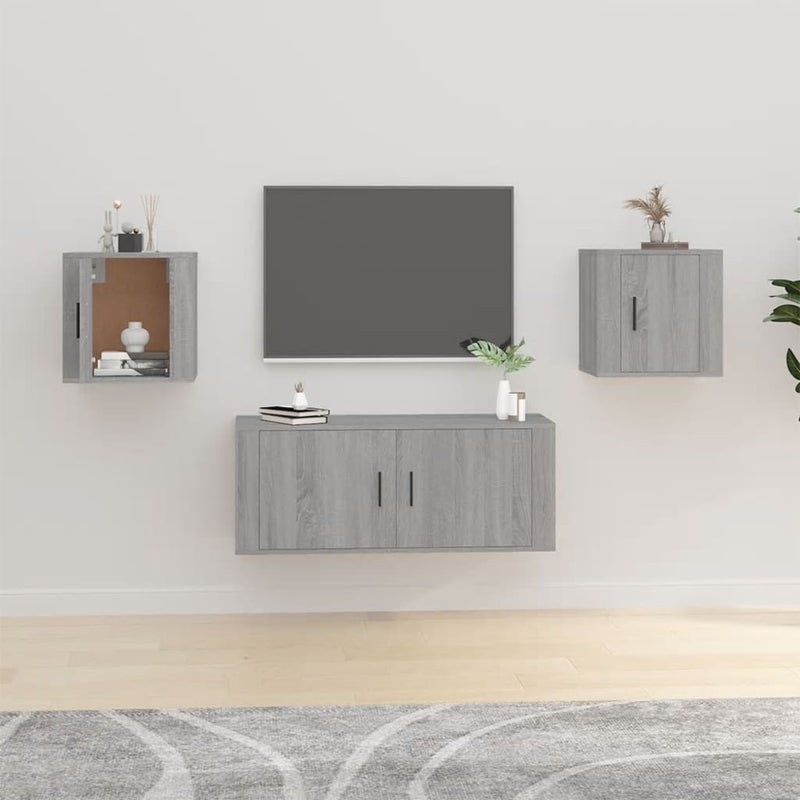vidaXL Wall Mounted TV Cabinets 2 pcs Grey Sonoma 40x34.5x40 cm