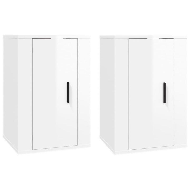 vidaXL Wall Mounted TV Cabinets 2 pcs High Gloss White 40x34.5x60 cm