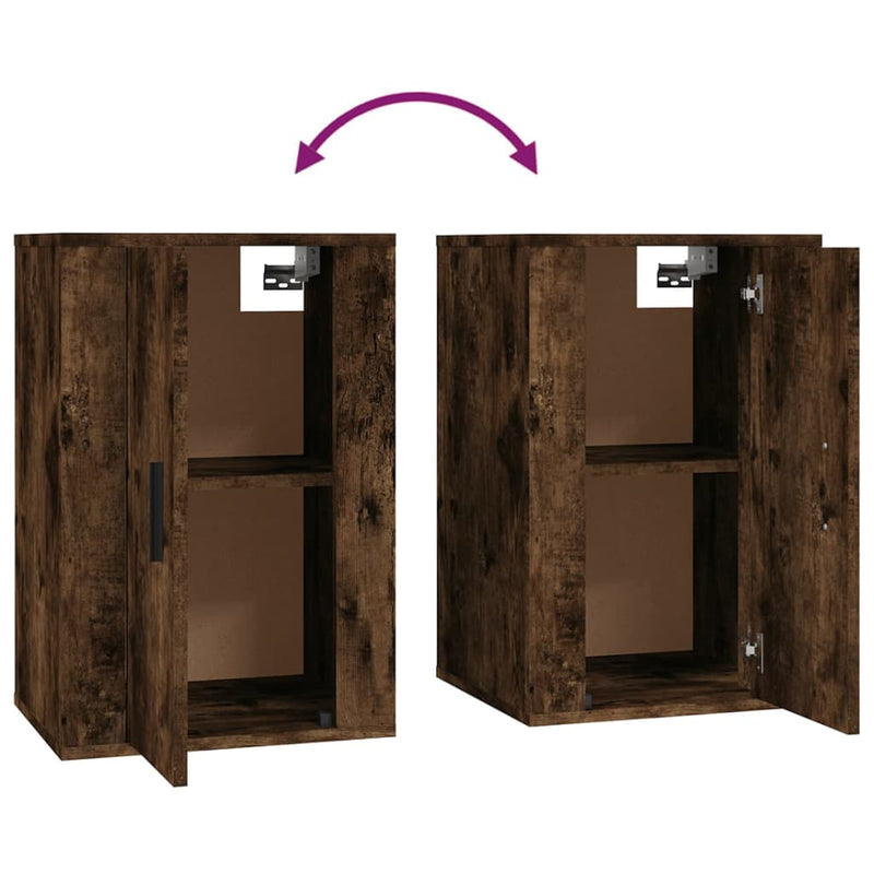 vidaXL Wall Mounted TV Cabinets 2 pcs Smoked Oak 40x34.5x60 cm