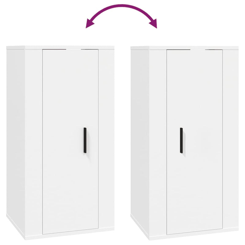 vidaXL Wall Mounted TV Cabinet White 40x34.5x80 cm