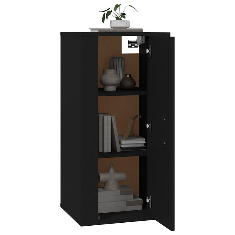 vidaXL Wall Mounted TV Cabinet Black 40x34.5x80 cm